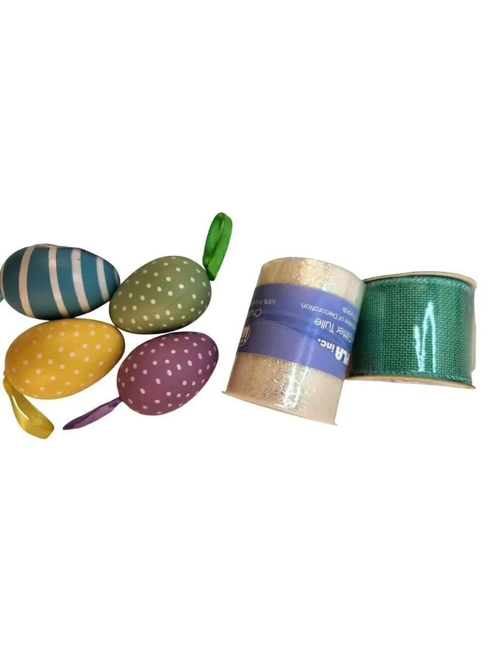 Easter Craft Kit Mini Carrots Pom Poms Eggs Glitter Tulle Ribbon